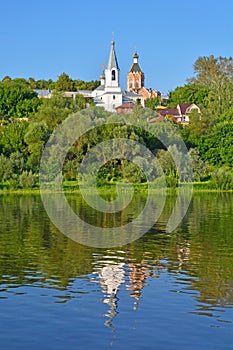 View of Church of the Annunciation of the Blessed Virgin and Ascension Cathedral in Kasimov city, Russia