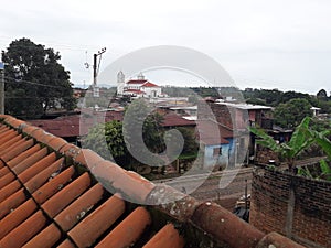 View the church from behind in Juayua City photo