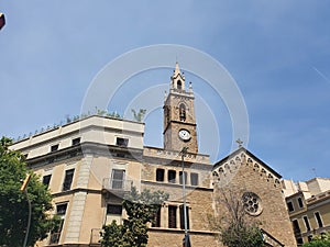 view of a Church and buildings , Barcelona Cityscape, Barcelona, Spain