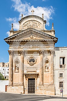 View at the Church of Carmelitas in the streets of Ostuni - Italy photo