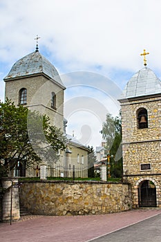 View of the Church of the Exaltation of the Cross in Ternopil . Ukraine