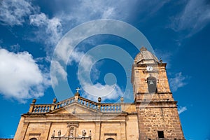 View of church facade of the city of Tunja. Colombia. photo