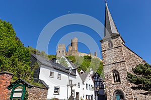 View on Church in Monreal and castle Philippsburg in the background