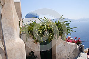 View of church in Oia Santorini