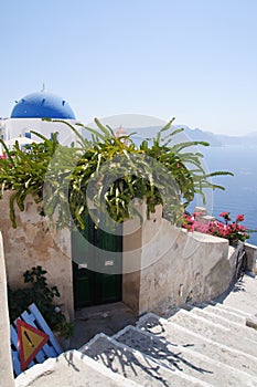 View of church in Oia Santorini