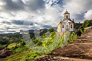 View of a church of ouro preto in minas gerais