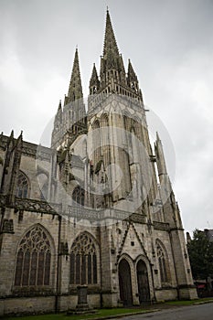 View on the church of Quimper in finistere in Brittany