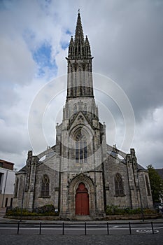 View on the church of Quimper in finistere in Brittany