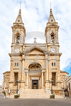 View at the Church of Saint Cosma and Saint Damian in the streets of Alberobello - Italy