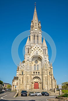 View at the Church of Saint Martin in the streets of Vitre - France