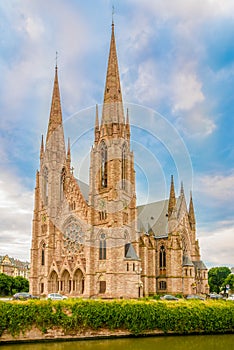 View at the church of Saint Paul in Strasbourg - France