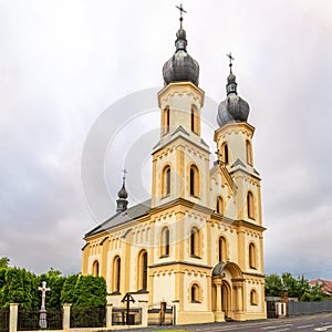 View at the Church of Saint Peter and Paul in Bardejov, Slovakia
