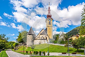 View at the Church of Saint Peter and Paul in Tarvisio - Italy