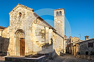 View at the Church of San Giorgio in Vigoleno near Vernasca in Italy