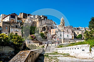 A view from the church of San Michele towards the town of Gravina, Puglia, Italy