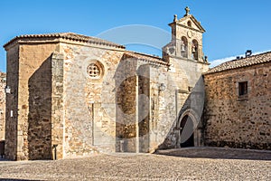 View at the Church of San Pablo in the streets of Caceres - Spain