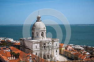 View of Church of Santa Engracia National Pantheon in Lisbon, Portugal