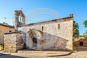 View at the Church of Santa Maria Assunta in San Quirico d Orcia - Italy