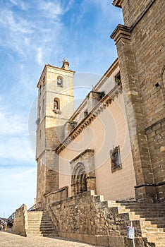 View at the Church of Santa MAria in the streets of Alcantara - Spain