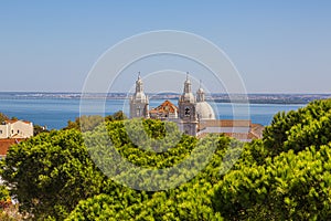 View on church of Sao Vicente of Fora in Lisbon from Castelo de Sao Jorge at daytime in summer