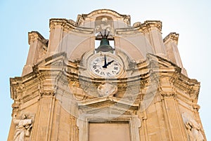 View of the church of the Souls of Purgatory or Anime del Purgatorio in Trapani town, Italy