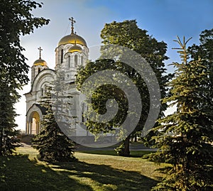 View of the Church of St. George in Samara Russia in a summer sunny evening