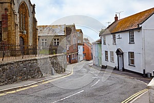 The view of church street in Lyme Regis. West Dorset. England