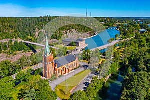 View of a church in Swedish town Trollhattan