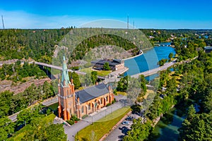 View of a church in Swedish town Trollhattan