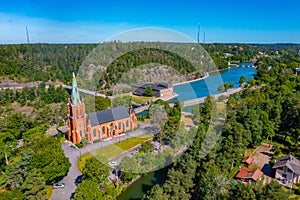 View of a church in Swedish town Trollhattan