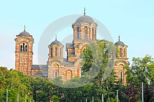 View of church in Tasmajdan Park. Belgrade. Serbia.