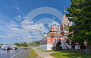 View of the Church of Tsarevich Dimitri on blood in the ancient city of Uglich