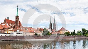 View of Churches in Ostrow Tumski in Wroclaw