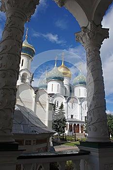 View on the churches of Trinity Lavra of Saint Sergius.