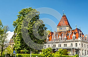 View of the ChÃ¢teau d'Ouchy, a palace in Lausanne