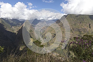 View of Cirque de Mafate in La Reunion