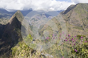 View of Cirque de Mafate in La Reunion