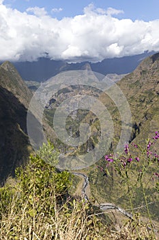 View of Cirque de Mafate in La Reunion