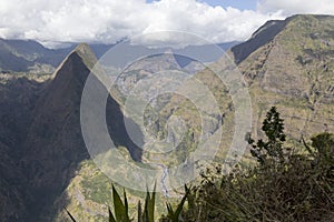 View of Cirque de Mafate in La Reunion