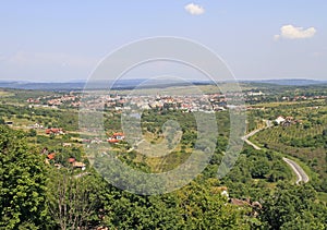 View of Cisnadie town from the hill