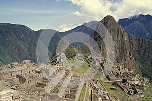 View of the Citadel of Machu Picchu, Peru.