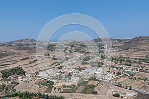 View from the Cittadella, citadel of Victoria, Gozo Island.