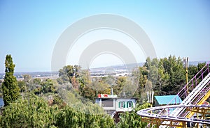 View of the city of Anapa from the Ferris wheel in summer in 2023