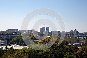 View of the city of Anapa from the Ferris wheel in summer in 2023