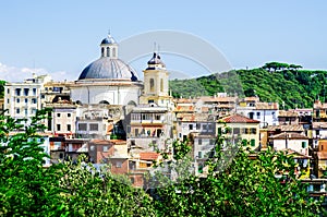 View of the city of Ariccia, located near Rome. Italy.