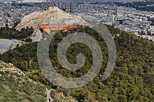 View of city of Athens from Lycabettus hill, Greece