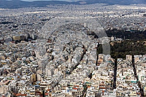 View of city of Athens from Lycabettus hill, Greece