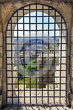 View of the city of Bergamo in Lombardy Italy from the old town