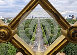 View of the city Berlin from the top of the Victory Column SiegessÃÂ¤ule. Germany.