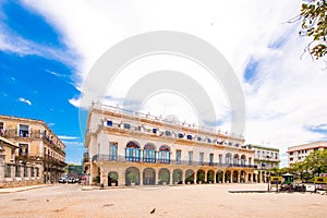 View of the city buildings, Havana, Cuba. Copy space for text.